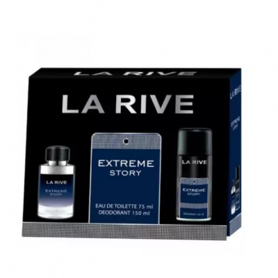 SET PERFUME + DESODORANTE MASCULINO EXTREME STORY LARIVE