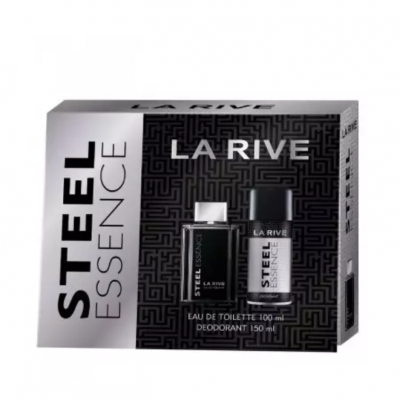SET PERFUME + DESODORANTE MASCULINO STEEL ESSENCE LARIVE